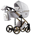 Детская коляска Adamex Luciano Polar Gold 2 в 1 (Q107 белая кожа
						
					) — Фото