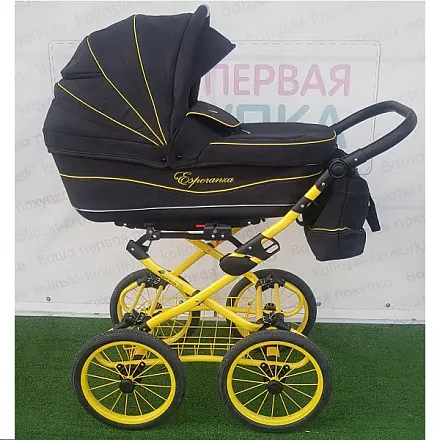 Детская коляска Esperanza Classic Leatherette 2 в 1 (100% замшевая ткань -Большие колеса)