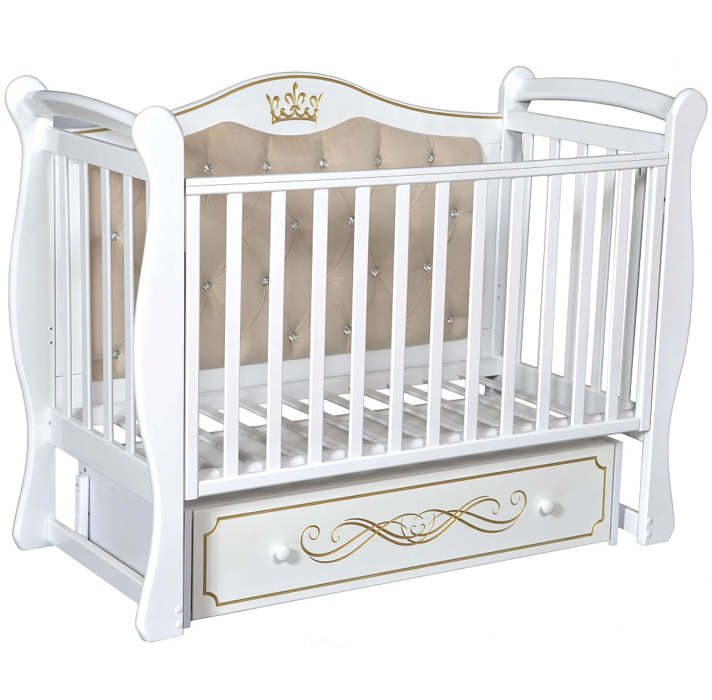 Детская кроватка Кедр Olivia 1, универсальный маятник/мягкая стенка - Фото