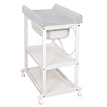 Пеленальный стол Ceba Baby Laura (W-650-079-260 Стол White Матрасик Grey) — Фото