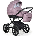 Детская коляска Indigo 18 Special Plus 14" 2 в 1, ткань + эко-кожа (Sp 19 Темная пудра
						
					) — Фото