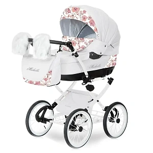Детская коляска Caretto Michelle Lux 2 в 1, 100% эко-кожа