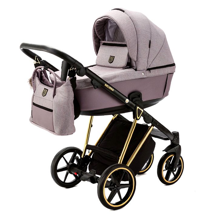Детская коляска Adamex Belissa Special Edition 2 в 1 на золотой раме — как выглядит в жизни