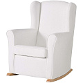Кресло-качалка Micuna Wing Nanny Natural (Leatherette white искусственная кожа) — Фото