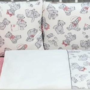 Комплект постели для круглой и овальной кроватки Marele Мишки 460230-10, 16 предметов