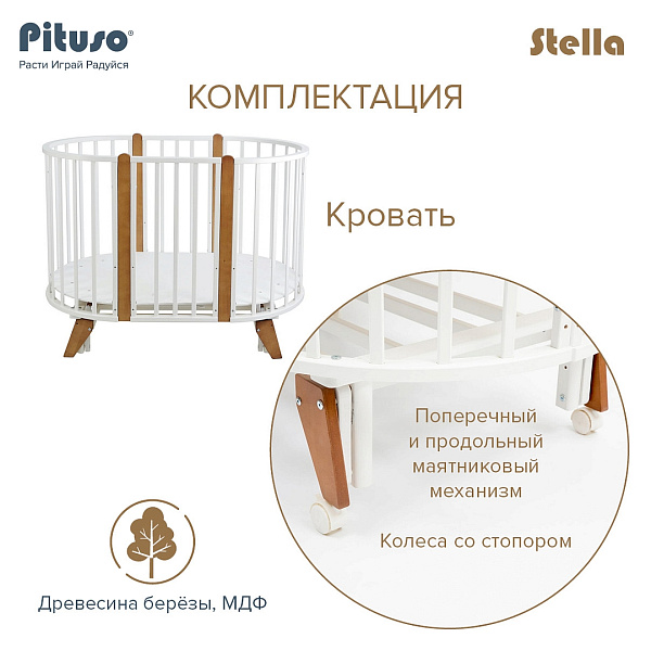 Детская кроватка-трансформер Pituso Stella 6 в 1 фото 6