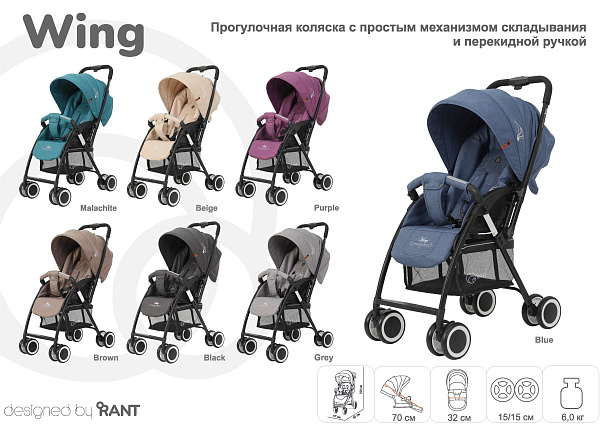 Детская прогулочная коляска Rant Wing фото 3