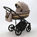 Детская коляска Adamex Rimini 2 в 1 (RI15 Беж+коричневая кожа+золото отделка
						
					) — Фото