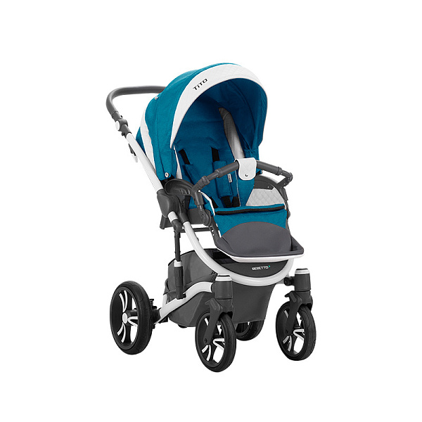 Детская коляска Bebetto Tito Chanel 2 в 1, ткань+эко-кожа фото 2