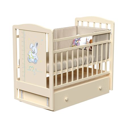 Детская кроватка ВДК Joe с ростомером, поперечный маятник/ящик