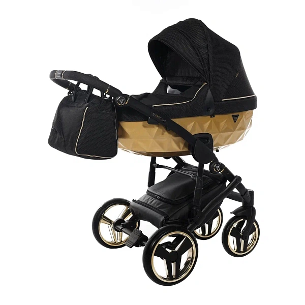 Детская коляска Junama Diamond Mirror Satin V2 2 в 1 на черной раме фото 5