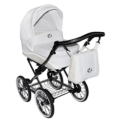 Детская коляска Nastella Luxe Eco 2 в 1, эко-кожа, шасси Black