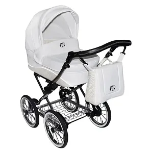 Детская коляска Nastella Luxe Eco 2 в 1, эко-кожа, шасси Black