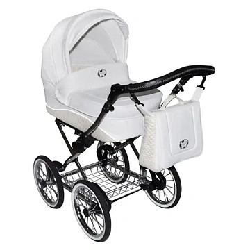Детская коляска Nastella Luxe Eco 2 в 1, эко-кожа, шасси Black