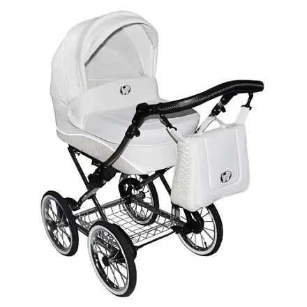 Детская коляска Nastella Luxe Eco 2 в 1, эко-кожа, шасси Black