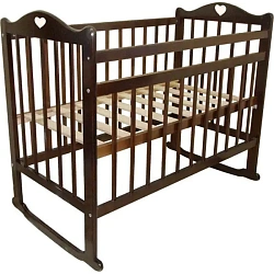 Детская кроватка PloomaBaby Виолетта с сердечком, колеса + качалка