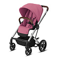 Детская прогулочная коляска Cybex Balios S Lux на серебряной раме (Magnolia Pink
						
					) — Фото