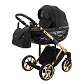 Детская коляска BeBe-Mobile Castello Special Edition 2 в 1 (BC-102 (чёрная на золотой раме)
						
					) — Фото