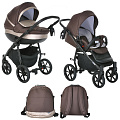 Детская коляска Tutis Nanni 2021 2 в 1 (278 тем.шоколад+кожа капучино металл
						
					) — Фото
