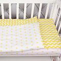 Комплект постельного белья в кроватку AmaroBaby Baby Boom из бязи, 3 предмета (Желтый зигзаг) — Фото
