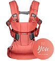 Многофункциональный рюкзак-кенгуру BabyBjorn One Cotton для ношения ребёнка на груди и на спине (Терракотовый) — Фото