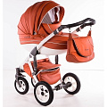 Детская коляска Street Racer Karona Eco 3 в 1, эко-кожа (05BG orange
						
					) — Фото