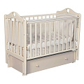 Детская кроватка Антел Каролина 4/6, универсальный маятник/ящик (Слоновая кость
						
					) — Фото