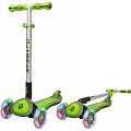 Трехколесный самокат Globber Elite SL My Free Fold Up 445 со светящимися колесами (Green) — Фото