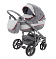 Детская коляска Adamex Avanti Deluxe 2 в 1 (X1 графитовый-серая кожа
						
					) — Фото