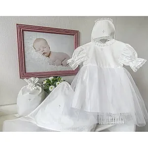 Крестильный комплект для девочки Makkaroni Kids Angel, 4 предмета
