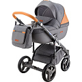 Детская коляска BeBe-Mobile Ravenna Sport 2 в 1, ткань+эко-кожа (V118 Серый - Серая кожа - Карамельная кожаная отделка
						
					) — Фото