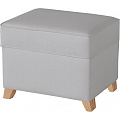 Пуфик с ящиком Micuna Foot Rest (Grey Leatherette / Ножки Natural) — Фото
