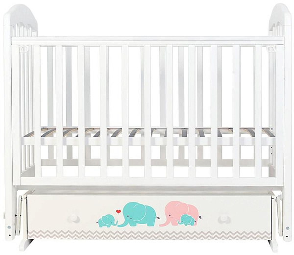 Кровать детская Топотушки Сильвия 7 Слоники с маятником универсальным и ящиком фото 7