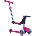 Трехколесный самокат-беговел Y-Scoo Globber Evo 4 в 1 452 с 3 светящимися колесами (Pink) — Фото