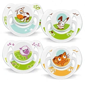 Силиконовaя пустышкa Philips Avent Животные, 6-18 мес., 86170, SCF172/22, 2 штуки