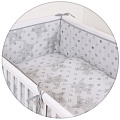 Постельное бельё Ceba Baby с вышивкой, 3 предмета (W-800-066-260-1 Stars grey Lux принт) — Фото