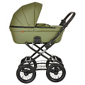 Детская коляска-люлька Pituso Leticia Classic, 100% экокожа, колесо D-12 (Khaki
						
					) — Фото