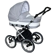 Детская коляска Jedo Classic Bartatina Elegance Alu Plus LC 2 в 1, стразы, амортизация на ремнях, серебряное шасси - Фото