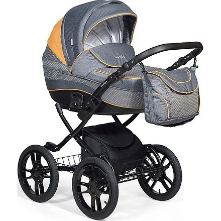 Детская коляска Indigo 18 Special Plus 14&amp;quot; 2 в 1, ткань + эко-кожа