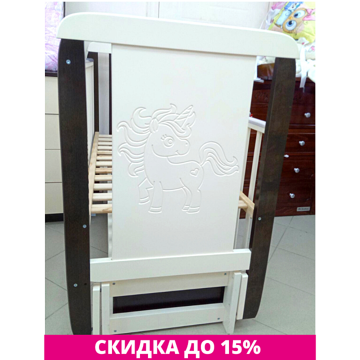 Детская кроватка El Nanio Yasna и, продольный маятник/ящик — как выглядит в жизни