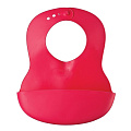Нагрудник пластиковый детский Happy Baby Baby Plastik Bib (16000) (Red) — Фото
