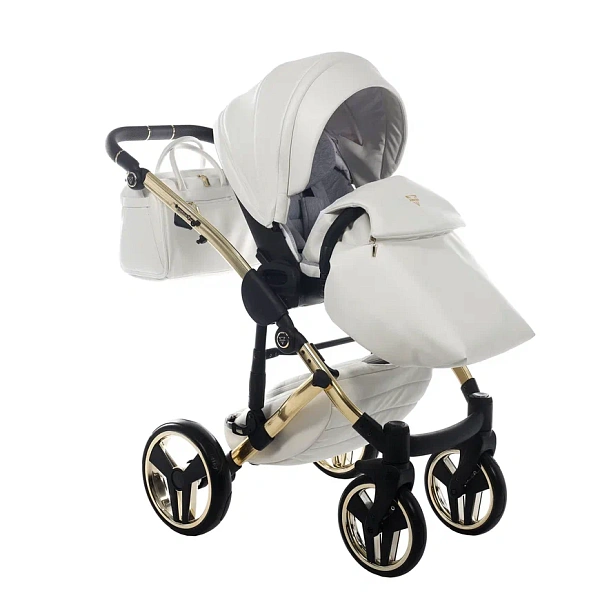 Детская коляска Junama Diamond Individual V2 2 в 1 на золотой раме фото 11