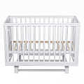 Детская кроватка Pituso Mirage, маятник/съемная стенка (Белый-Белый
						
					) — Фото