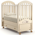 Детская кроватка Nuovita Grano swing, продольный маятник (Слоновая кость) — Фото
