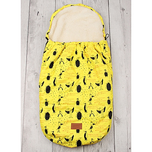 Универсальный меховой конверт AmaroBaby Little Traveller Пингвины 145х45 см