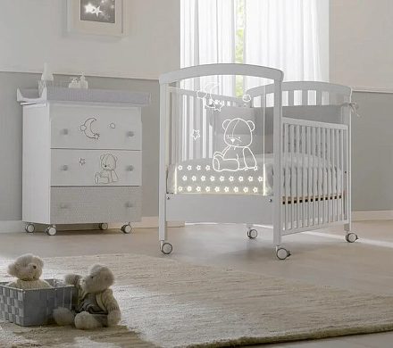 Детская кроватка Erbesi Stella Light LED, ящик