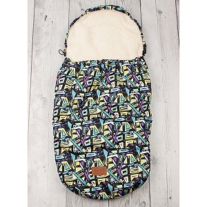 Универсальный меховой конверт AmaroBaby Little Traveller Абстракция 145х45 см