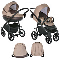 Детская коляска Tutis Nanni 2021 2 в 1 (023 капучино+кожа темно-коричневая
						
					) — Фото