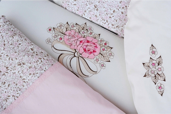 Комплект постели в кроватку Chepe for Nuovita Provenza Francese Rosa Французский Прованс, 6 предметов фото 4