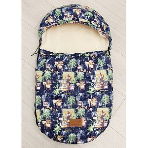 Универсальный меховой конверт AmaroBaby Little Friend Лес 80х45 см